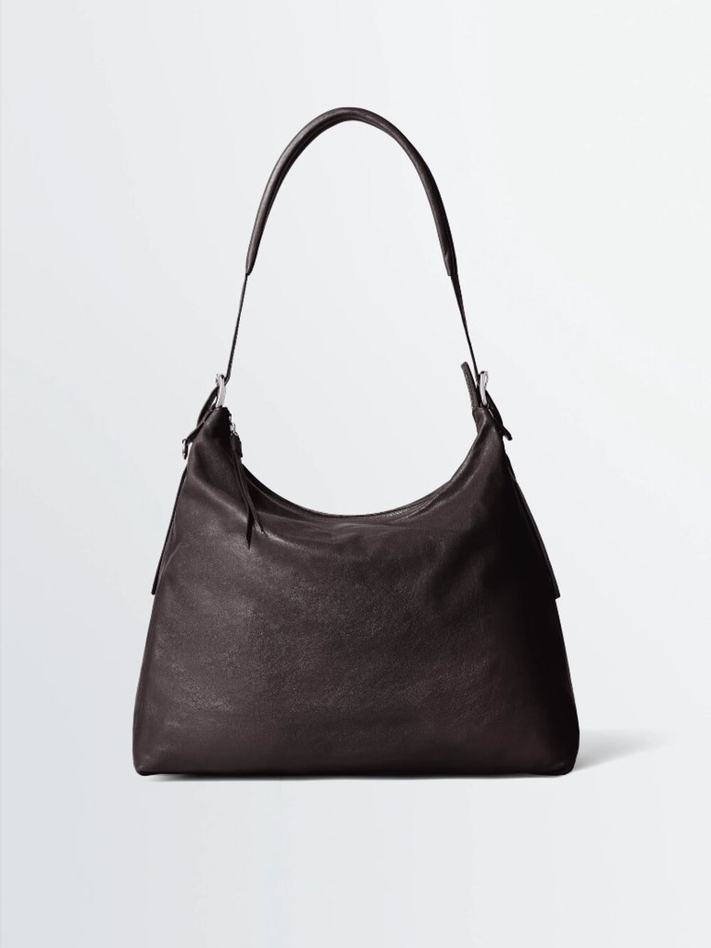 LEMAIRE Belted Hobo Bag in Paper Lux Leather Dark Chocolate [MSRP: $1890]